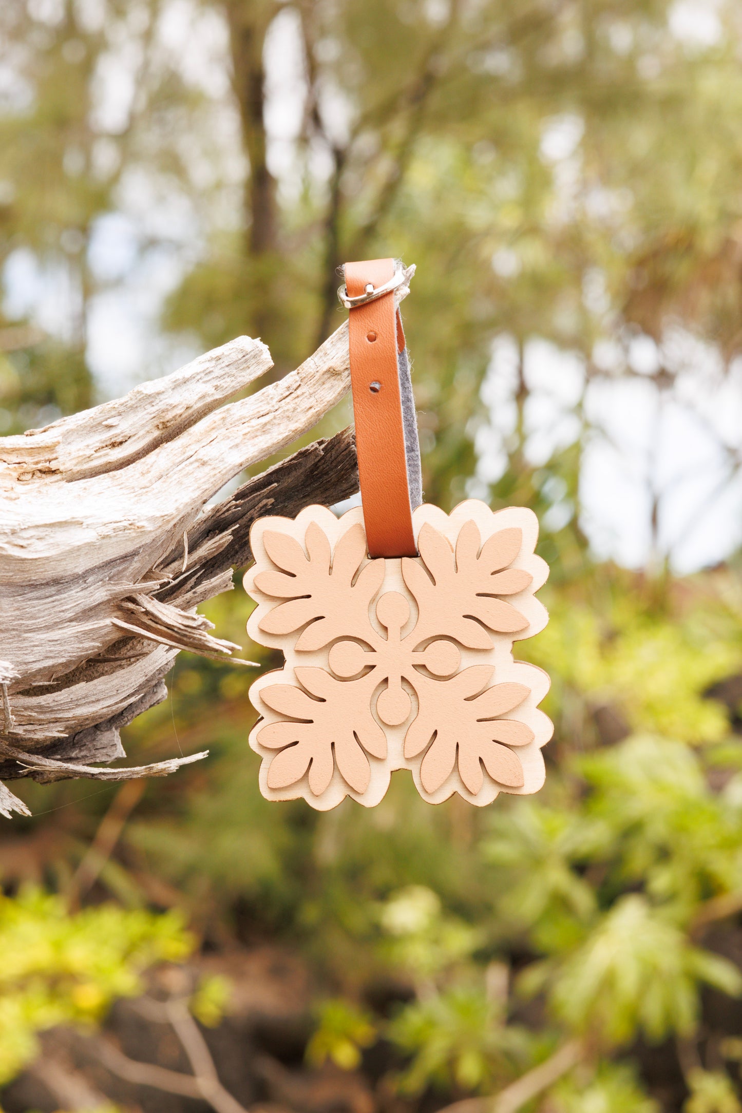 Basswood luggage tag