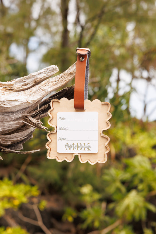 Basswood luggage tag
